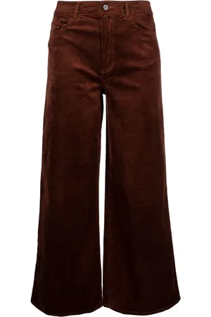 Paige Cropped high-waisted corduroy trousers