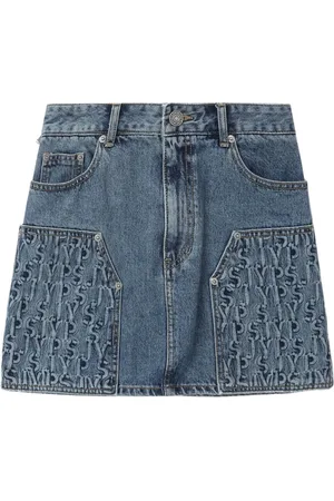 SJYP Panelled denim mini skirt