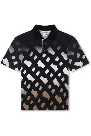 HUGO BOSS Monogram-print piqué-weave polo shirt
