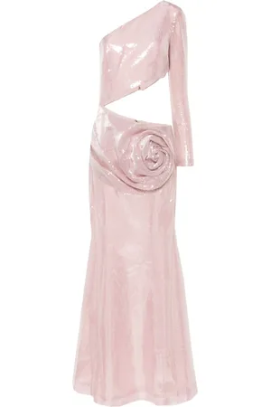 JEAN-LOUIS SABAJI Floral-detail sequinned dress