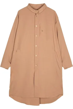 Issey Miyake Collarless button-down shirt