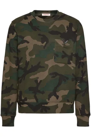 VALENTINO GARAVANI Logo-appliqué camouflage-pattern sweatshirt