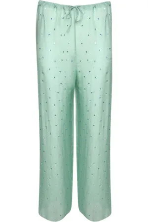 Oseree Gem Pants embellished straight-leg trousers