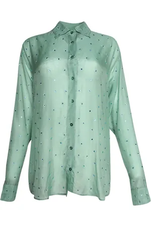 Oseree Gems crystal-embellished long-sleeve shirt