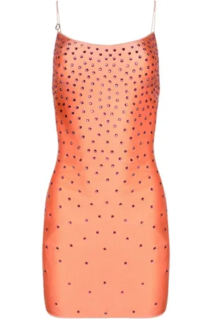 Oseree Crystal-embellished satin minidress