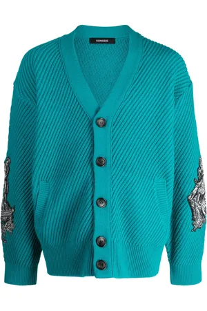 SONGZIO Reflexion Diagonal ribbed-knit cardigan