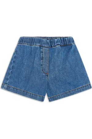 VERSACE Elasticated-waistband denim shorts