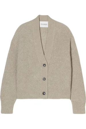 Closed V-neck ribbed-knit cardigan