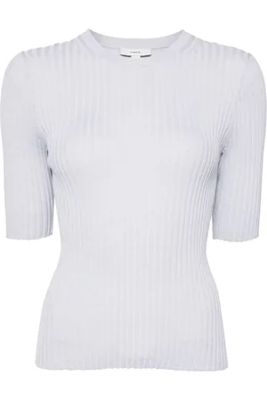 Vince Snap elbow-sleeve knitted top