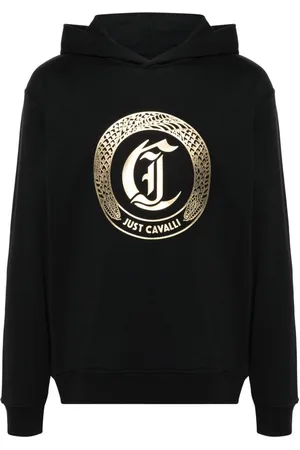 Roberto Cavalli Logo-appliqué hoodie