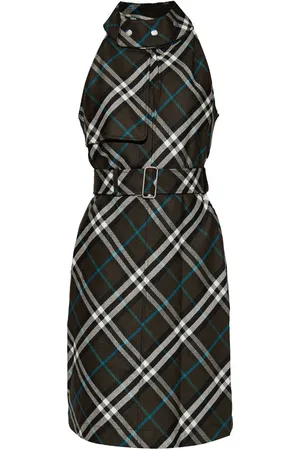 Burberry Check pattern halterneck dress