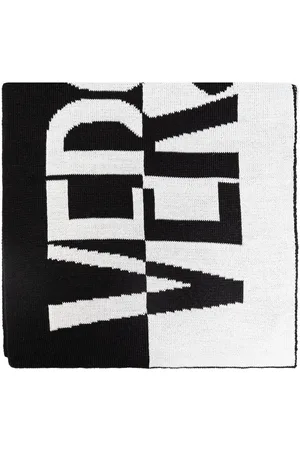 VERSACE Logo-intarsia scarf