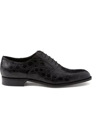 Prada Crocodile-effect leather Oxford shoes