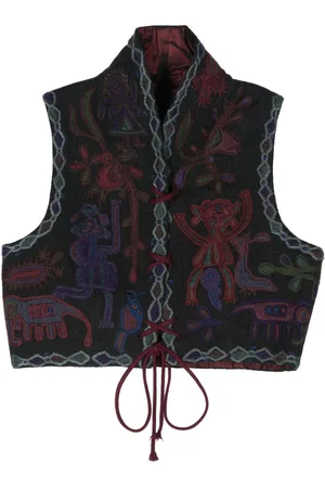 ROMEO GIGLI 2000s embroidered cropped vest