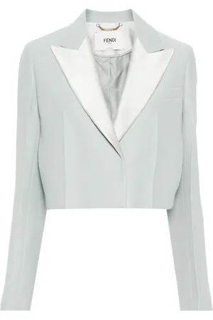 Fendi Cropped contrast-panel blazer