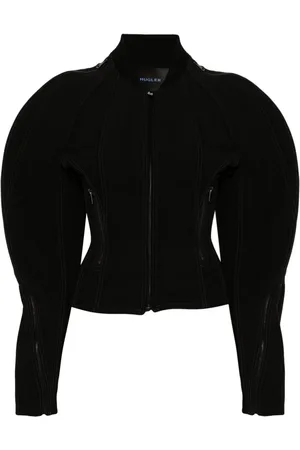 MUGLER Zipped sculpted sleeves jacket