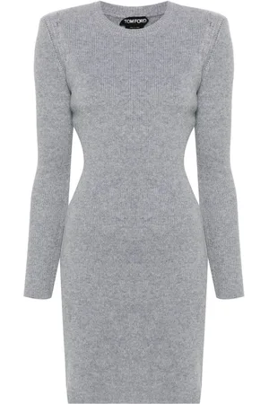 Tom Ford Shoulder-pads cashmere minidress