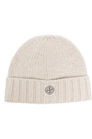 Stone Island Logo-tag beanie hat