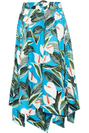 Farm Rio Anthurium Garden midi skirt