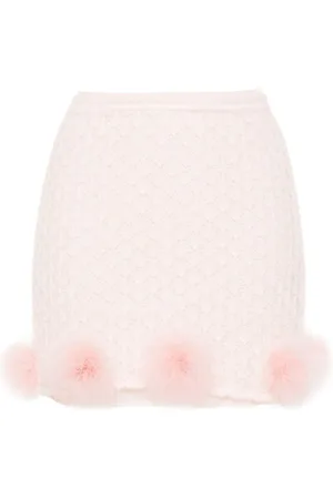 BLUMARINE Feather-trim knit skirt