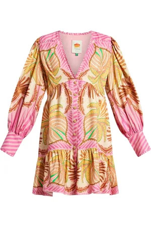 Farm Rio Sand Palm mini dress
