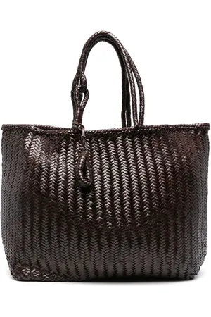 LEMAIRE Chevron leather tote bag
