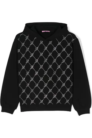 MISS BLUMARINE Logo-appliqué hoodie