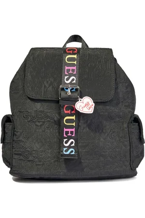 Guess Quilted logo-strap backpack