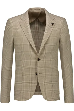 LARDINI Single-breasted checked blazer