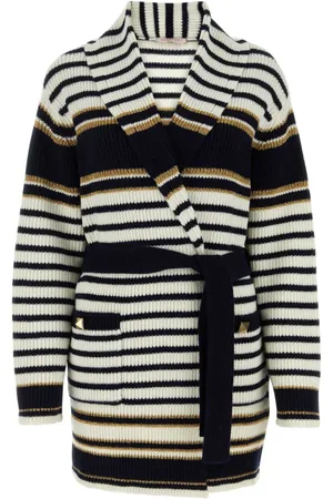 VALENTINO GARAVANI Striped lurex cardi-coat