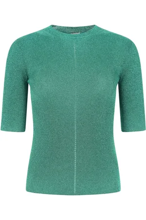 Saint Laurent Short-sleeved metallic knit top