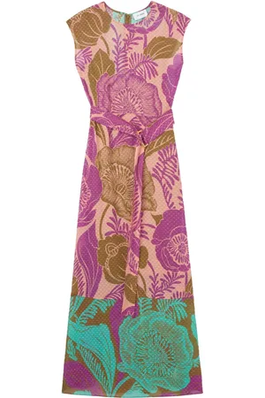 ST. JOHN Floral-print midi dress