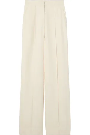 ST. JOHN High-waist cotton-blend trousers