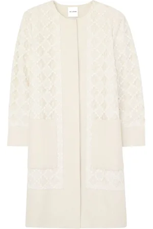 ST. JOHN Guipure cotton-blend lace jacket