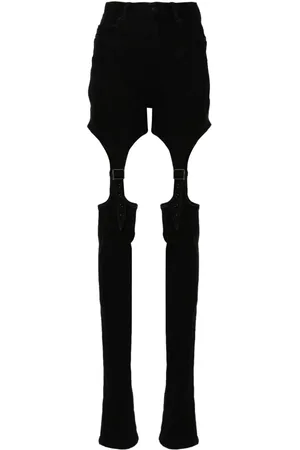 MUGLER Buckled chaps skinny jeans