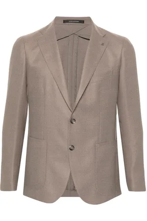 TAGLIATORE Brooch-logo appliqué blazer