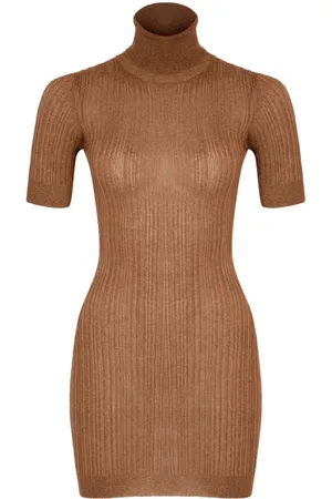 Zeynep Arcay Fine-ribbed lurex minidress