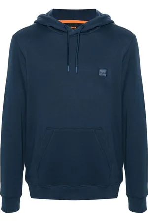 HUGO BOSS Logo-patch cotton hoodie