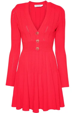 Self-Portrait Pointelle-knit mini dress