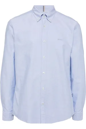 HUGO BOSS Logo-embroidered long-sleeved shirt