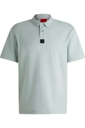 HUGO BOSS Logo-patch cotton polo shirt