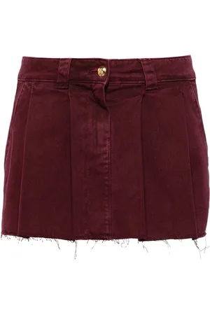 Elisabetta Franchi Pleated denim mini skirt
