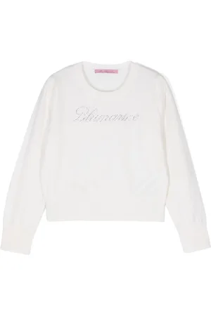 MISS BLUMARINE Crystal-embellished logo sweater