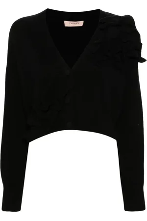 Twin-Set Floral-appliqué cardigan