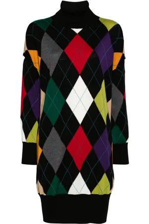 PIERANTONIO GASPARI Argyle-intarsia midi dress