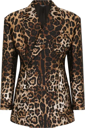 Dolce & Gabbana Leopard-pattern jacquard blazer