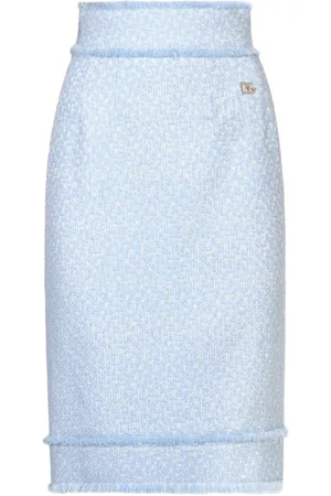 Dolce & Gabbana Appliqué-logo tweed straight skrit