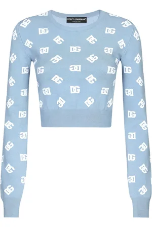 Dolce & Gabbana Logo print cropped knit top