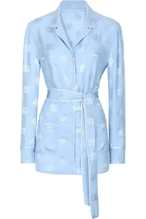 Dolce & Gabbana Monogram-jacquard tied-waist shirt