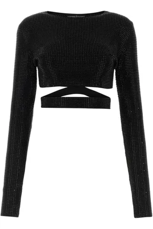 ANDREADAMO Embellished cut-out crop top